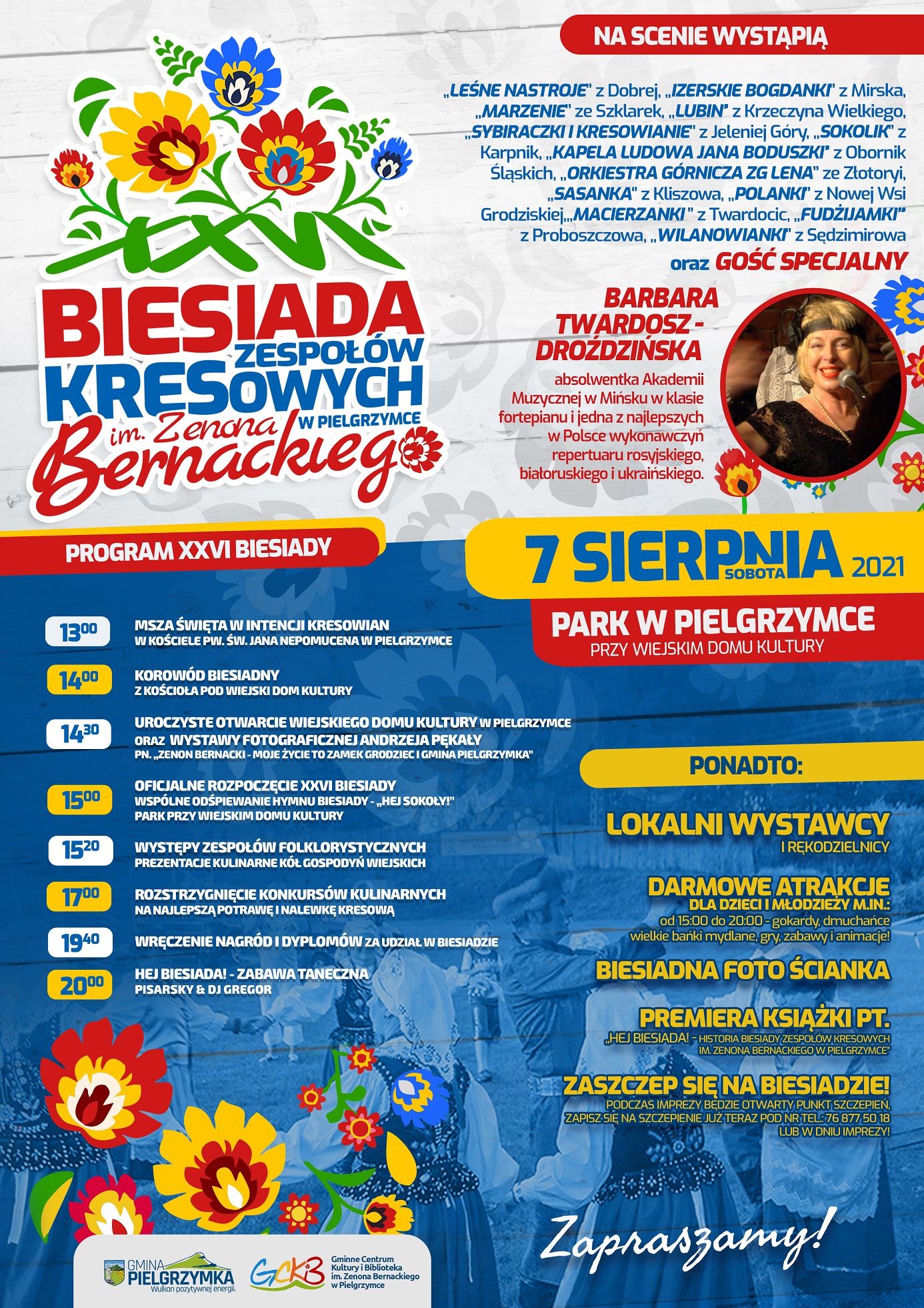 plakat biesiada zespołów kresowych im zenona bernackiego w pielgrzymce gmina pielgrzymka gminne centrum kultury i biblioteka  26